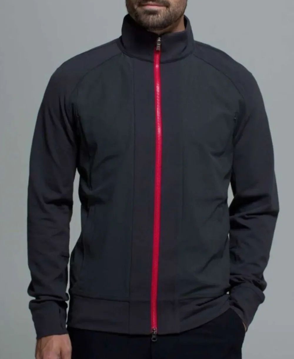 Lululemon Tactic black gray Warpstreme full Zip Performance TRACK JACKET men XL